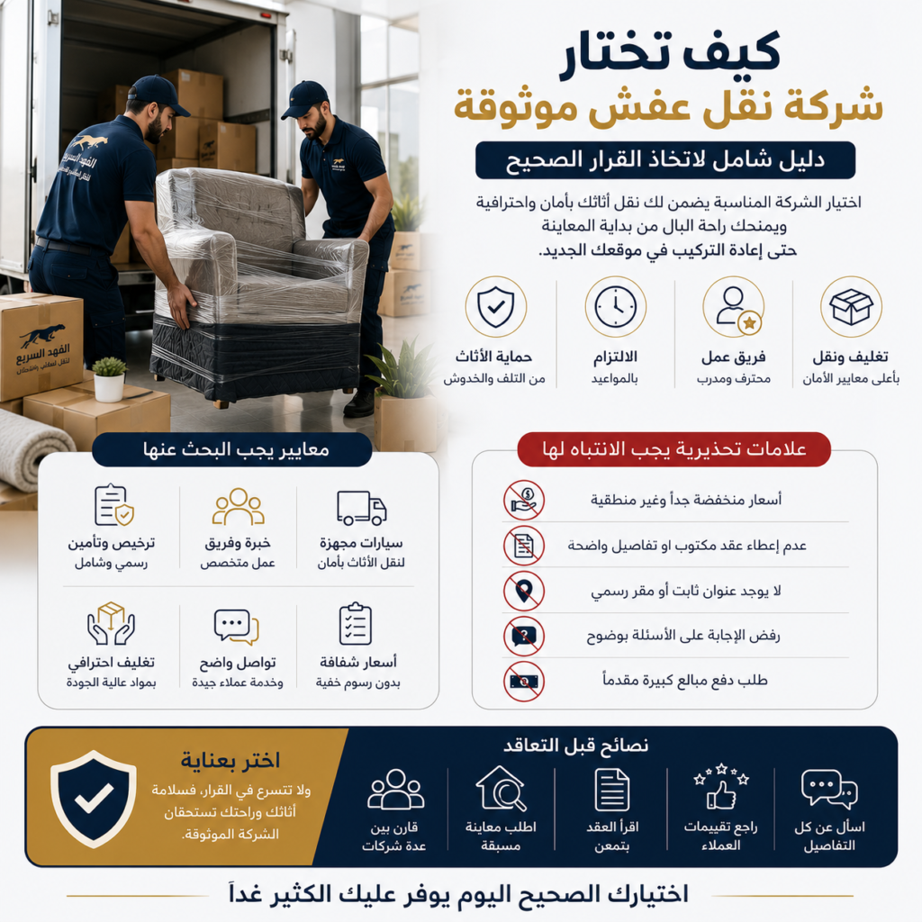 شركة نقل عفش موثوقة